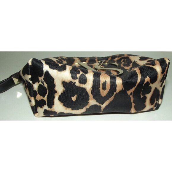Victoria's Secret Makeup Case animal print Cosmetic Pouch zipper V.S. gold - Picture 6 of 9